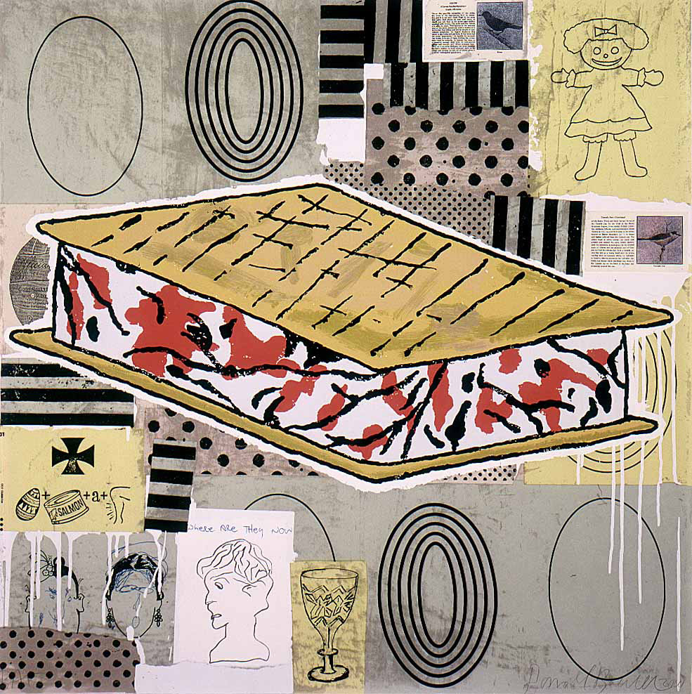 Donald Baechler - Untitled [Camouflage Sandwich (Cross Examination)], 2000, silkscreen