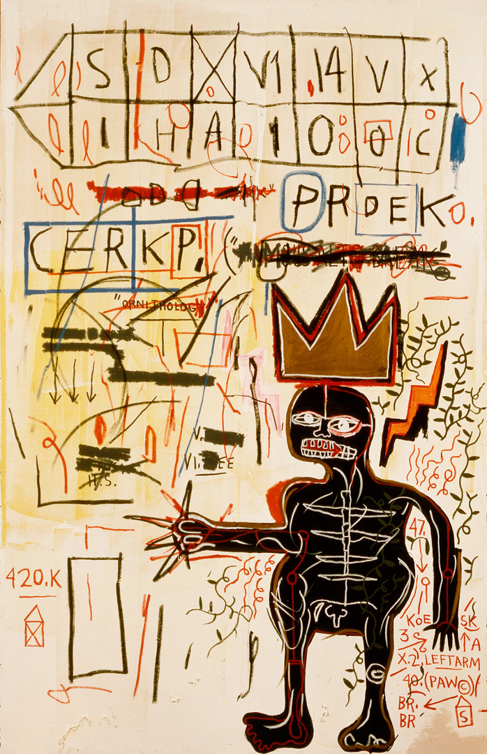 Jean-Michel Basquiat  - 带有弦，1983年，丙烯酸和油烟帆布