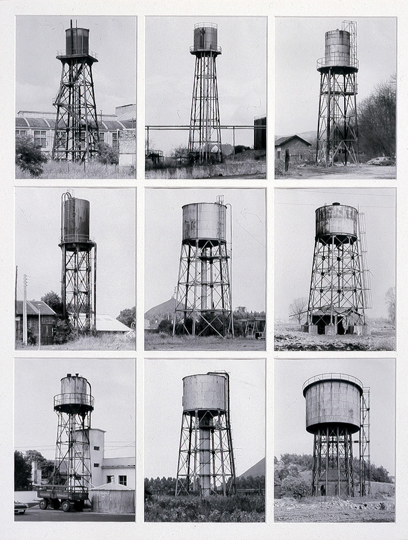 Bernd and Hilla Becher - Water Towers, 1972, nine black and white photographs