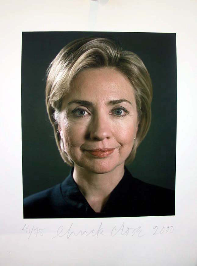 Chuck Close  -  Hillary，2000，数字喷墨打印