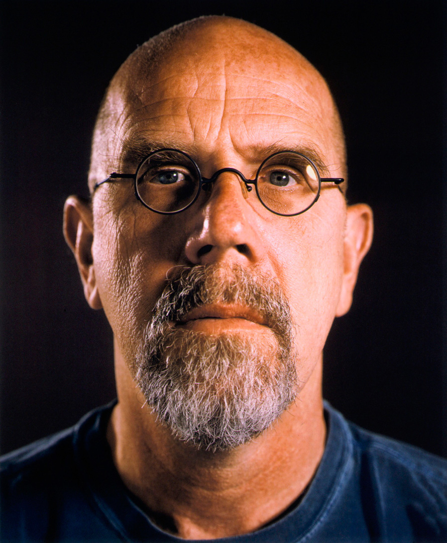 Chuck Close - Self-Portrait, 1999, four color digital ink jet prints mounted on aluminum panel