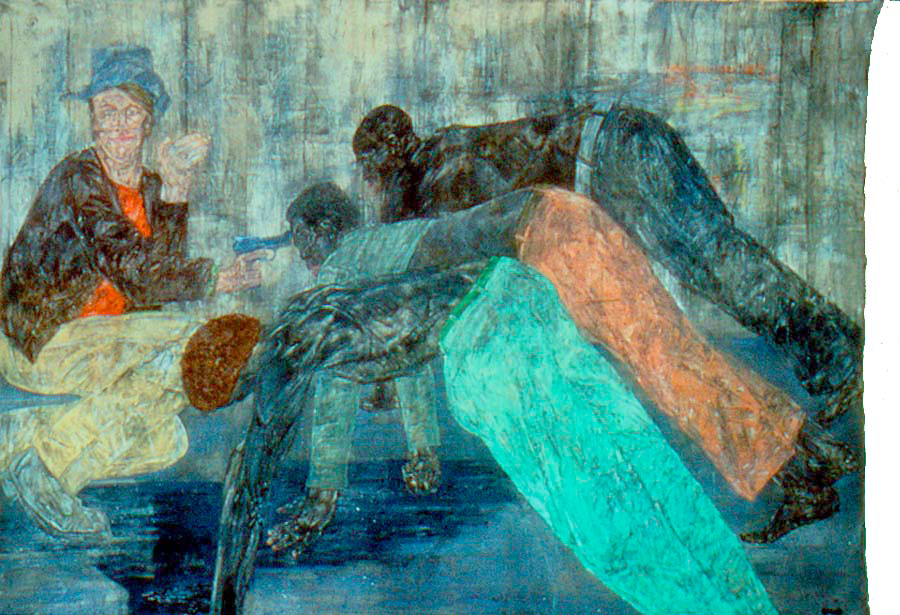 Leon Golub-雇佣军V，1984，亚麻压克力