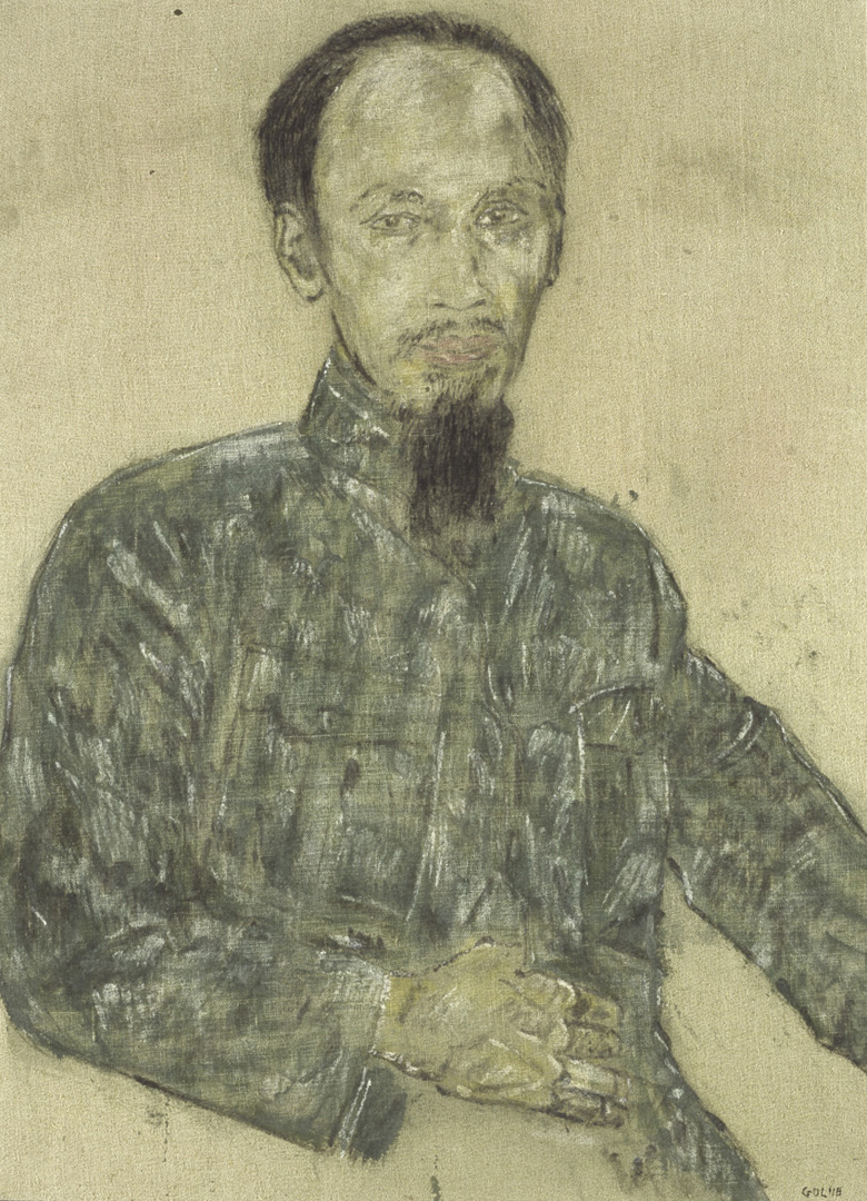 Leon Golub  - 胡志明（1945），1976年，亚麻亚麻籽