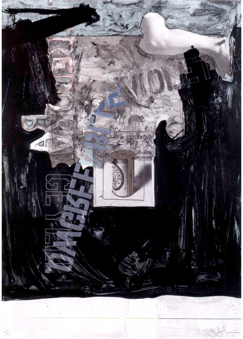 Jasper Johns  - 诱饵，1971年，石英仪与模切