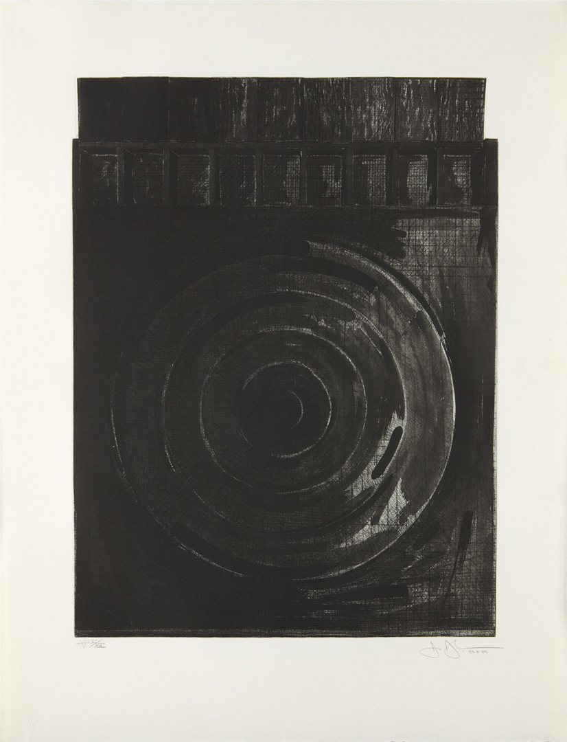 Jasper Johns  - 用石膏铸造，1990，Drypoint，蚀刻和水穴