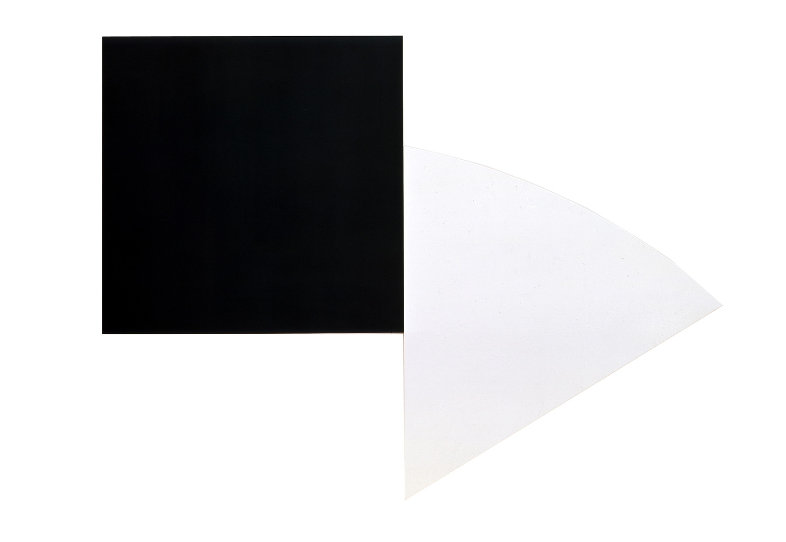 Ellsworth Kelly-带白色曲线的黑色面板III，1989年，画布油画，两块拼接面板