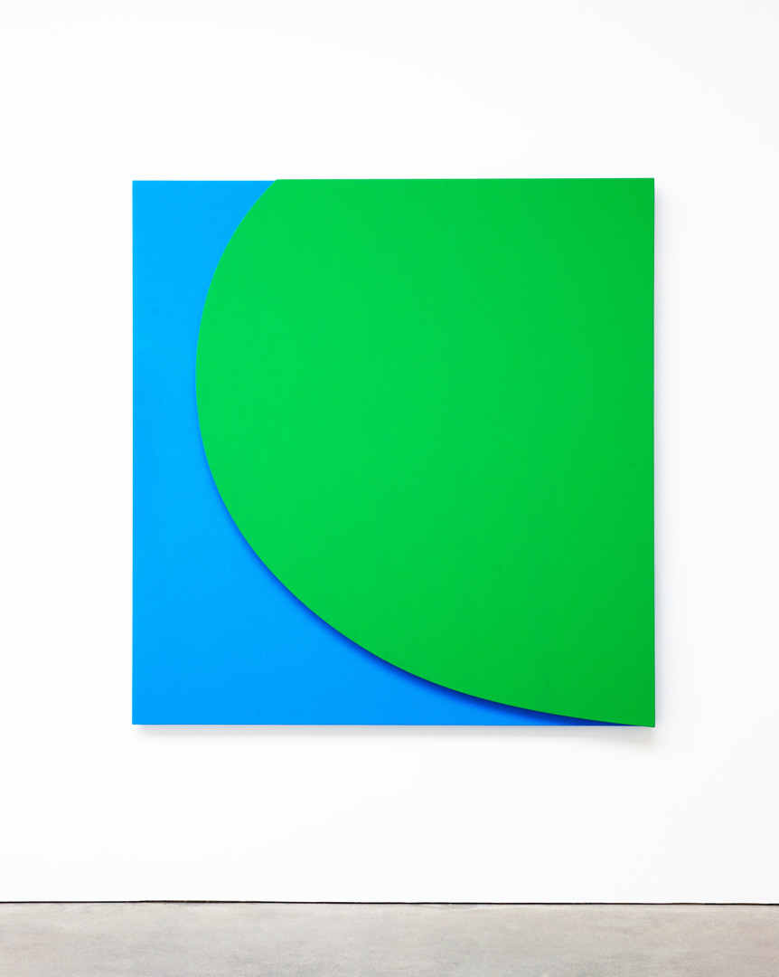 Ellsworth Kelly  - 绿色浮雕与蓝色，2011，帆布上的油，两个加入面板