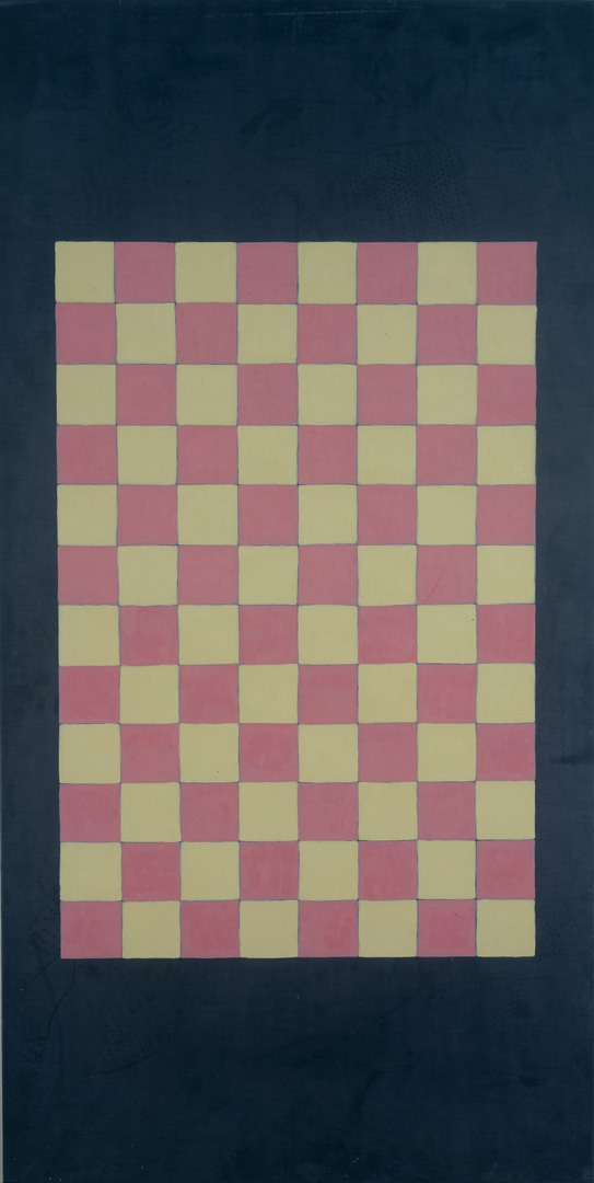 Sherrie Levine - Double Checks #6, 1988, oil on lead