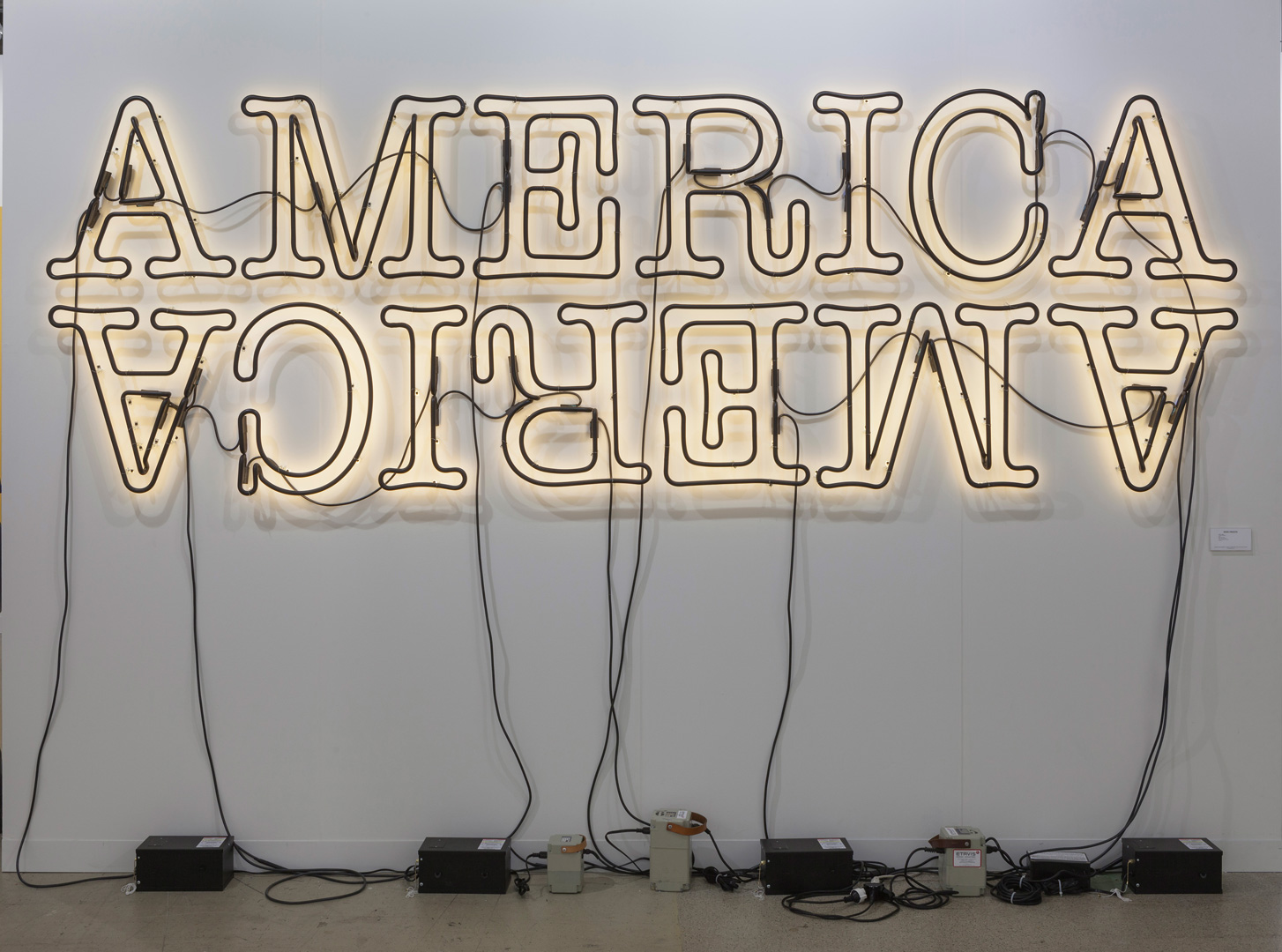 Glenn Ligon - Double America 2, 2014，霓虹灯和油漆