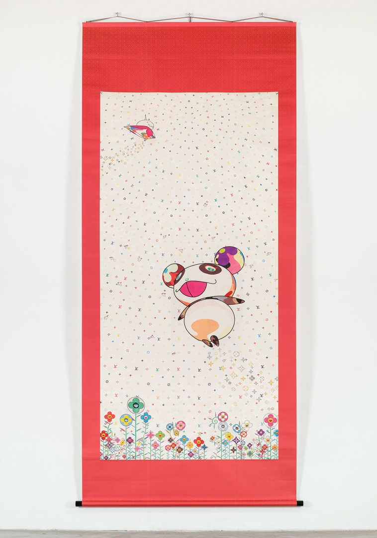 Takashi Murakami - The World of Sphere, 2003, wood, silk, acid dye, foil