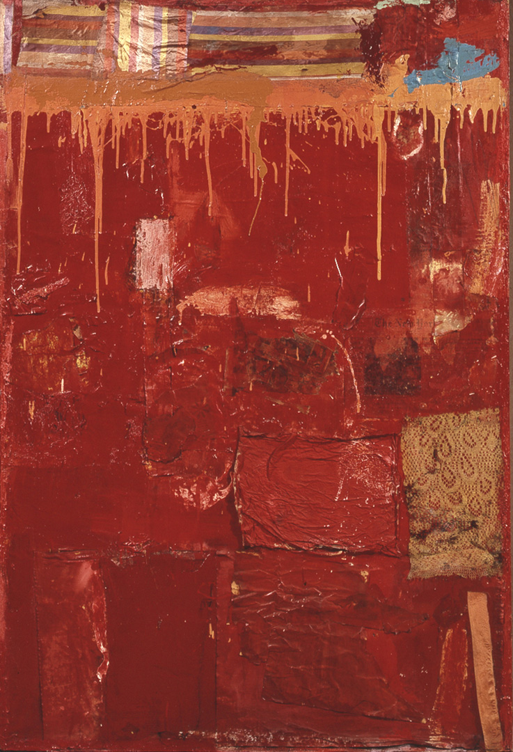 Robert Rauschenberg -无题，1954年，油画，织物和报纸在画布上