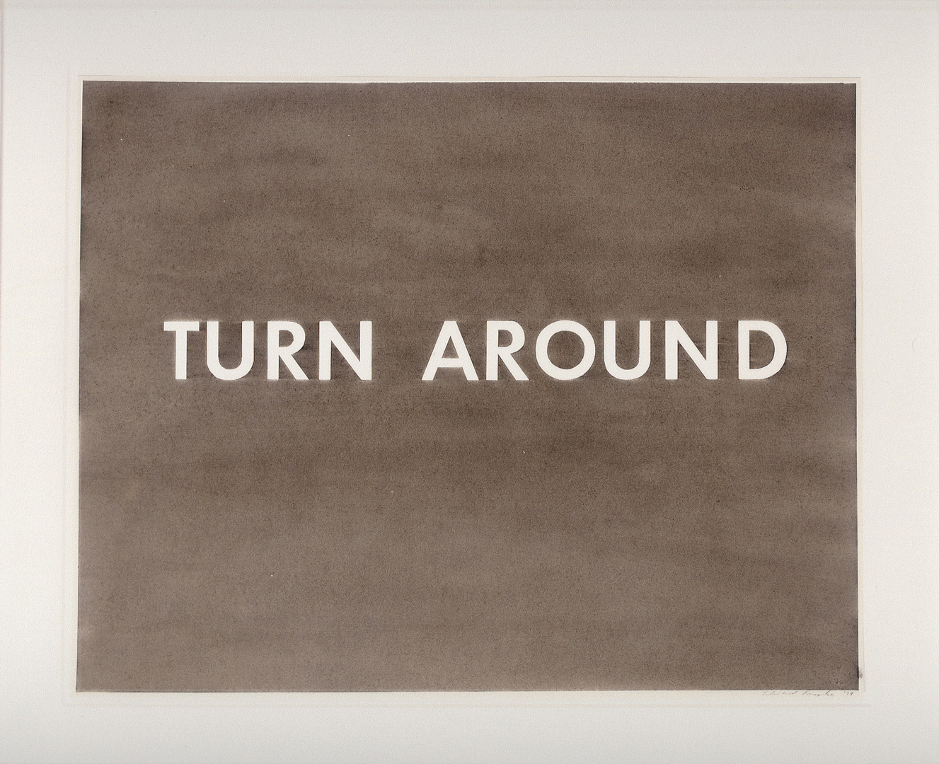 Ed Ruscha-转身，1979年，火药在纸上