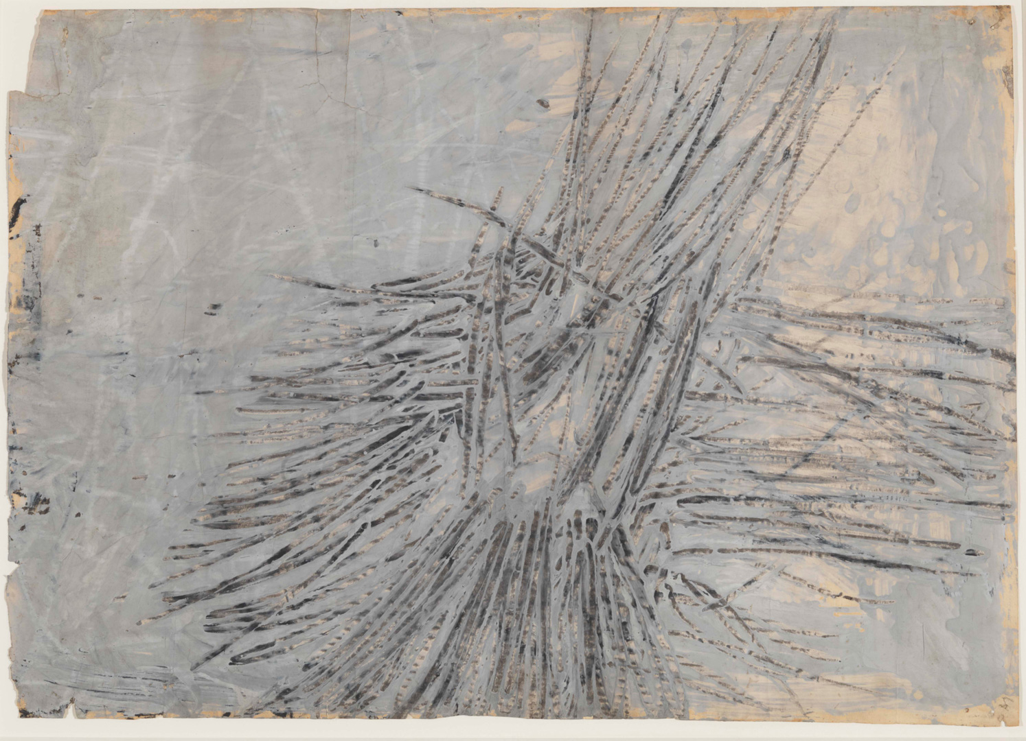 Cy Twombly - La-La, 1953年，油基房屋涂料和纸上石墨