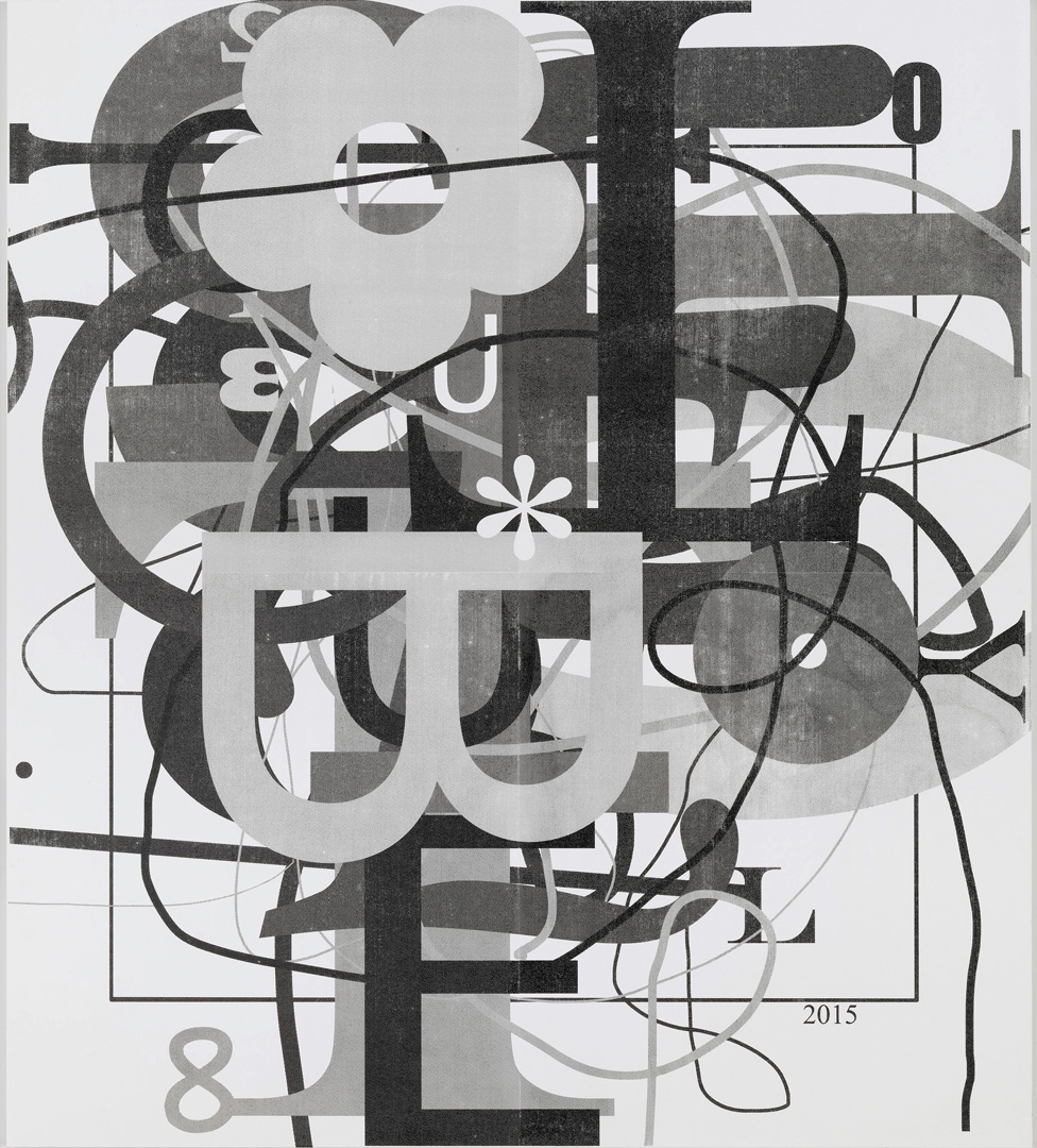 Christopher Wool - Untitled, 2015，亚麻布上的丝印油墨