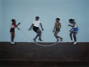 John Ahearn  - 携带Bronx人民的致敬：凯利街的双荷兰语 -  La Friefa，Jevette，Towana，Staice，1981-82，玻璃纤维上的油