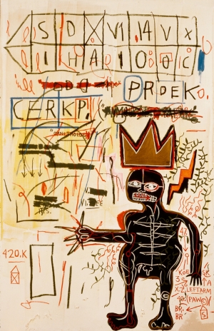 Jean‐Michel Basquiat-两根弦，1983年，油画上的丙烯酸和油条