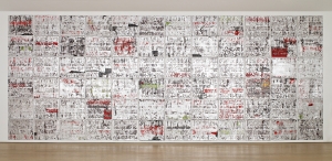 马克·布拉德福德：《欲望与虔诚的角落》，2008年，72幅拼贴：船上的混合媒体
