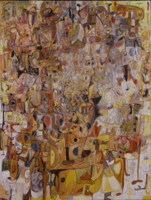乔治·康多-黄色即兴创作，1985年，画布上的铅笔和油画