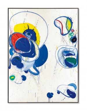 山姆·弗兰cis - Why Then Opened II, 1962-63, oil and acrylic on canvas