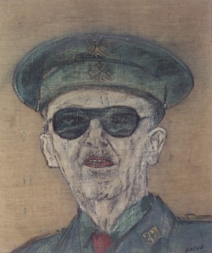 Leon Golub-Francisco Franco（1975），1976，亚麻压克力