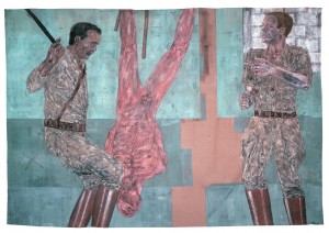 Leon Golub-审讯一，1980-81，亚麻压克力