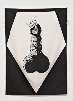 麦克·凯利-大师迪克(从系列"三色堇金属/三叶草蹄")， 1989，丝网印刷丝绸