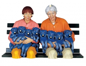 Jeff Koons  - 小狗串，1988年，多彩木
