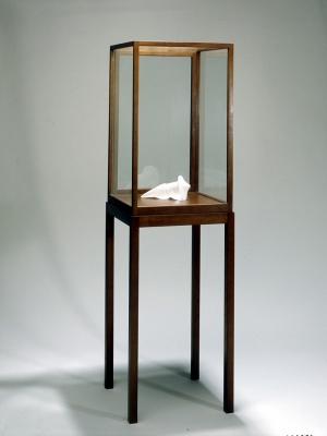 Sherrie Levine - Untitled (The Bachelors: "Larbin"), 1989, frosted glass and vitrine