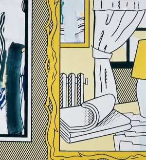李奇登斯坦-Two Paintings: Radiator and Folded Sheets, 1983, oil and Magna on canvas