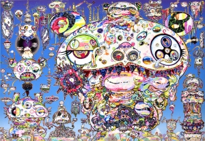 村上隆（Takashi Murakami）-Tan Tan Bo a.k.a Gerotan:在知识的炼狱中被烈火灼伤，2018年，船上帆布上的亚克力