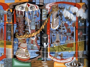 Lari Pittman - Untitled #3, 2002，扁平醇酸和喷漆石膏面板
