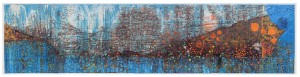 马克·布拉德福德-深蓝，2018，画布上的混合媒体
